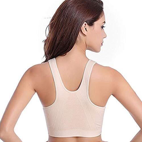 Women's Zip Front Sports Bra Wireless Post-Surgery Bra Active Yoga Sports Bras