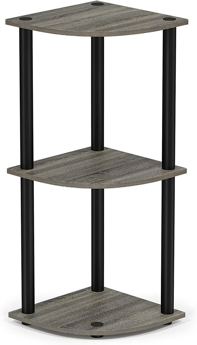 Furinno Turn-N-Tube 5 Tier Corner Display Rack Multipurpose Shelving Unit, Columbia Walnut/Black