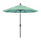 California Umbrella 9' Round Aluminum Market Umbrella, Crank Lift, Collar Tilt, White Pole, Sunbrella Pacific Blue