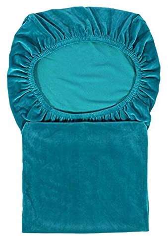 smiry Velvet Stretch Dining Room Chair Covers Soft Removable Dining Chair Slipcovers Set of 2, Peacock Green