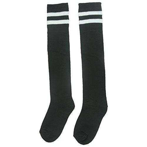 Youth Soccer Socks Fasoar Teens Knee High Football Socks Long Striped Rugby Tube Socks 2/6/10 Pairs