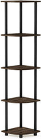 Furinno Turn-N-Tube 5 Tier Corner Display Rack Multipurpose Shelving Unit, Columbia Walnut/Black