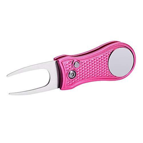 Mile High Life All Metal Foldable Golf Divot Tool with Pop-up Button & Magnetic Ball Marker (Multi-Colors/Shape)