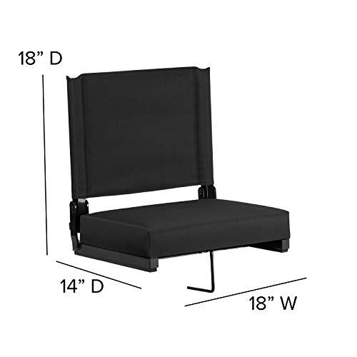 Flash Furniture Grandstand Comfort Seats by Flash with Ultra-Padded Seat in Black