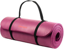 Retrospec Solana Yoga Mat 1" w/ Nylon Strap for Men & Women - Non Slip Exercise Mat for Yoga, Pilates, Stretching, Floor & Fitness Workouts