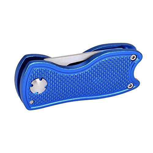 Mile High Life All Metal Foldable Golf Divot Tool with Pop-up Button & Magnetic Ball Marker (Multi-Colors/Shape)