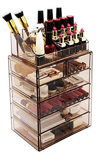 Sorbus Acrylic Cosmetic Makeup and Jewelry Storage Case Display-Spacious Design-for Bathroom, Dresser, Vanity and Countertop (4 Large, 2 Small Drawers, Clear)