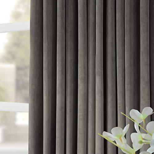 Half Price Drapes VPCH-VET1211-84 Signature Doublewide Blackout Velvet Curtain, Amber Gold, 100 X 84