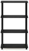 Furinno (99557BK/GY) Turn-N-Tube 4-Tier Multipurpose Shelf Display Rack - Black/Grey