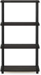 Furinno (99557BK/GY) Turn-N-Tube 4-Tier Multipurpose Shelf Display Rack - Black/Grey