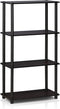 Furinno (99557BK/GY) Turn-N-Tube 4-Tier Multipurpose Shelf Display Rack - Black/Grey