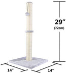 Allan Wendling (Patent) 29" Tall Cat Scratching Post, Claw Scratcher with Sisal Rope and Covered with Soft Smooth Plush, Vertical Scratch [Full Strectch], Modern Design 29 Inches Height