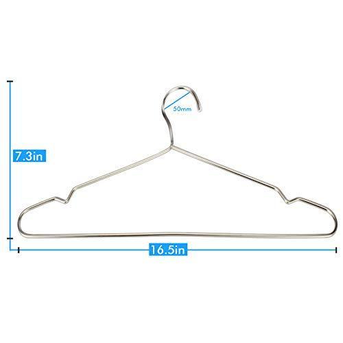 Gabbay 30 Pack Clothes Hangers Stainless Steel Strong Metal Wire Hangers Clothes Hangers 17.7 Inch