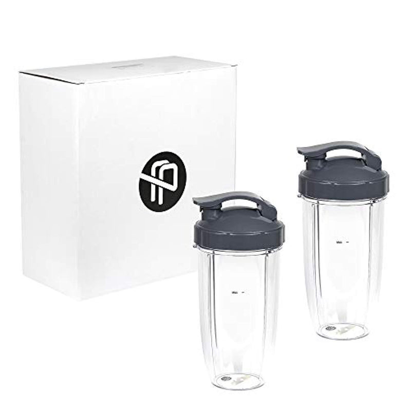 Preferred Parts 32oz Replacement Cups with Flip Top To Go Lid for NutriBullet 600w and Pro 900w Blender (2 Pack)