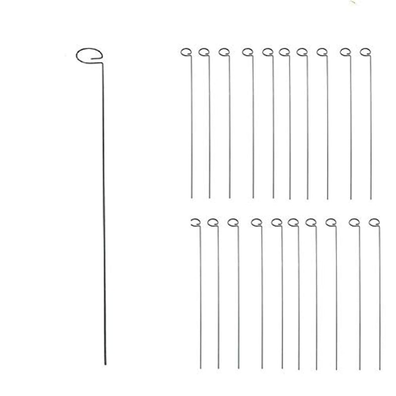 Tingyuan 24 Inches Single Stem Plant Support Stakes Steel Garden Stakes, Pack of 20