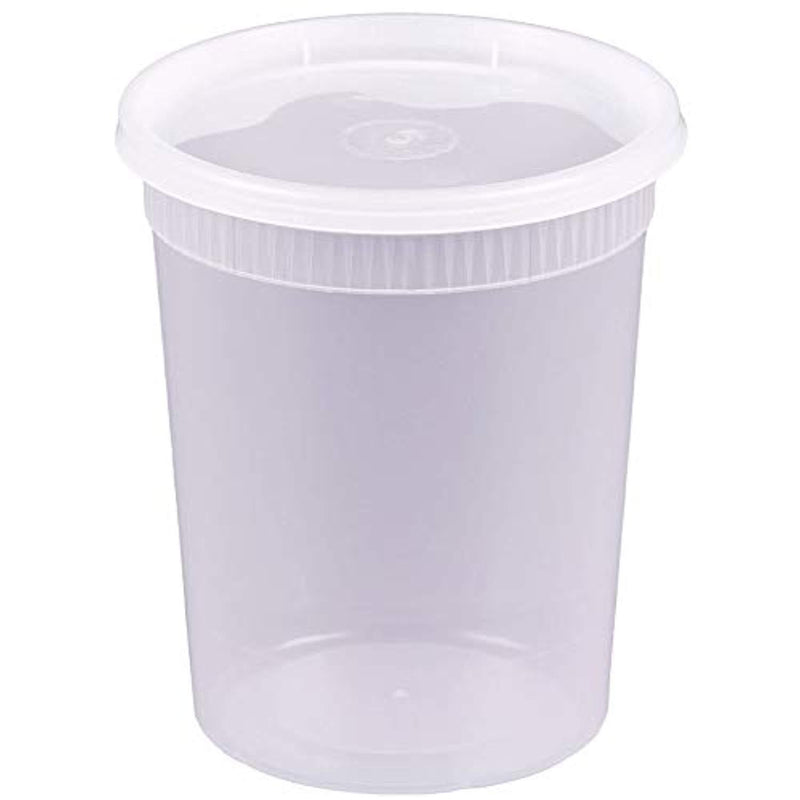 Comfy Package [24 Sets- 32 oz.] Plastic Deli Food Storage Containers With Airtight Lids