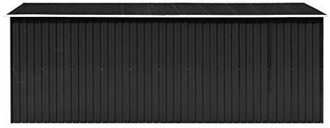 Unfade Memory Outdoor Storage Shed Garden Shed Metal Carport for Storing a Wide Variety of Tools, Garden Furniture and Garden Equipment, Metal Anthracite (101.2"x195.7"x70")