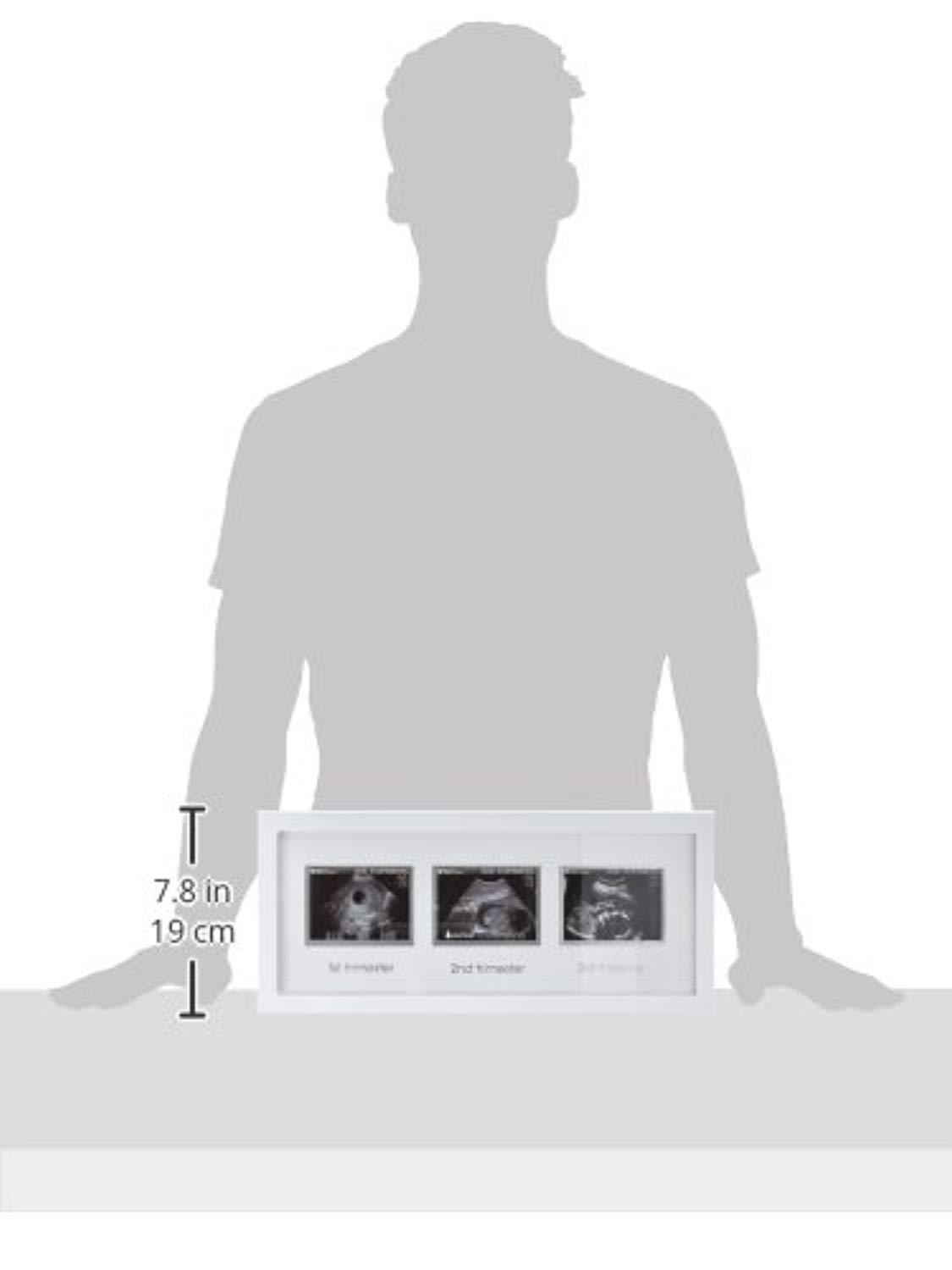 Pearhead Triple Sonogram Pregnancy Keepsake Frame, White