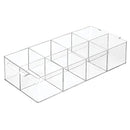 mDesign Compact Plastic Tea Storage Organizer Caddy Tote Bin - 8 Divided Sections, Built-in Handles - Holder for Tea Bags, Small Packets, Sweeteners - BPA free - Clear