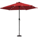 Sorbus LED Outdoor Umbrella, 10 ft Patio Umbrella LED Solar Power, with Tilt Adjustment and Crank Lift System, Perfect for Backyard, Patio, Deck, Poolside, and More (Solar LED - Red)