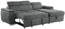 Homelegance Ferriday 98" x 66" Sectional Sleeper with Storage, Blue