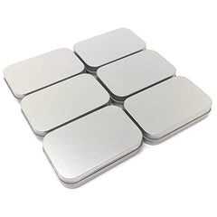 LE CONTE 24 Pack Metal Rectangular Empty Hinged Tins Box Containers Mini Portable Box Small Storage Kit, Home Organizer, 3.75 by 2.45 by 0.8 Inch Silver