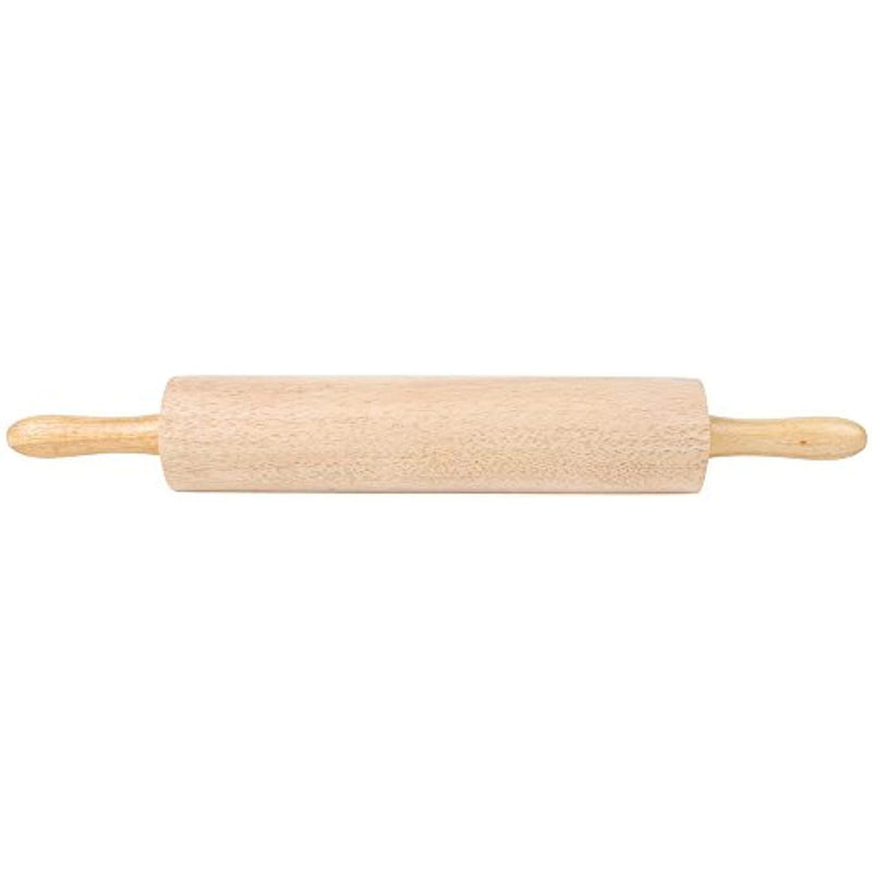 15-Inch Long Wooden Rolling Pin, Hardwood Dough Roller With Smooth Rollers for Baking Bread, Pastry, Cookies, Pizza, Pie, and Fondant