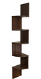 EWEI'S HomeWares 5-Tier Large Corner Wall Mount Shelf, Walnut