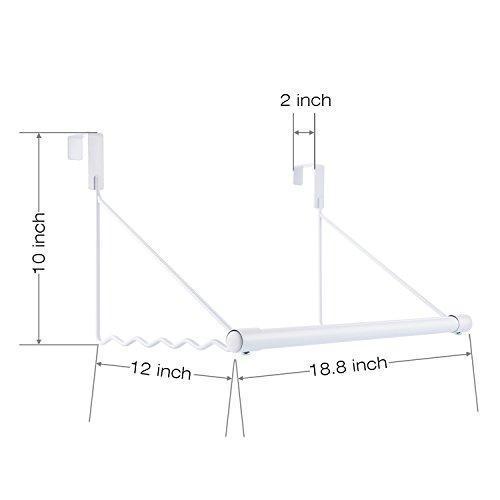 Magicfly Over The Door Closet Rod, Heavy-Duty Over The Door Hanger Rack with Hanging Bar for Coat, Towels Holder, Freshly Ironed Clothes, White