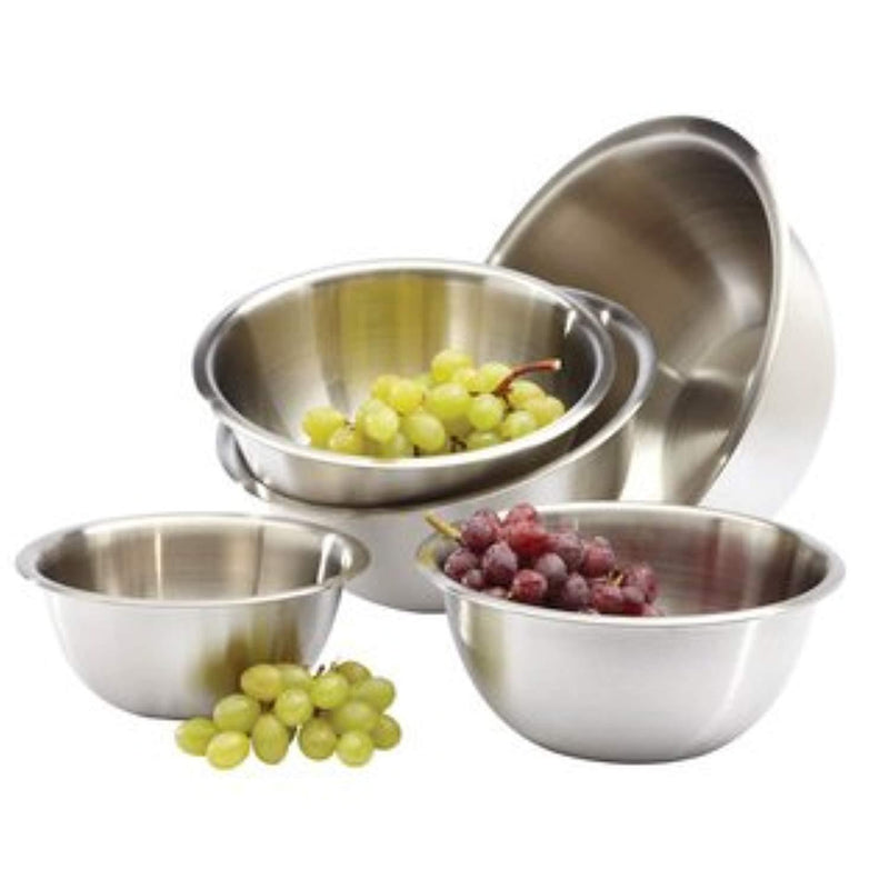 Kitchen Mission Stainless Steel Mixing Bowls 1.5,3,4, and 5 Quart. Plus Measuring Cup and Spoon Sets, Set of 6 (Complete Set)