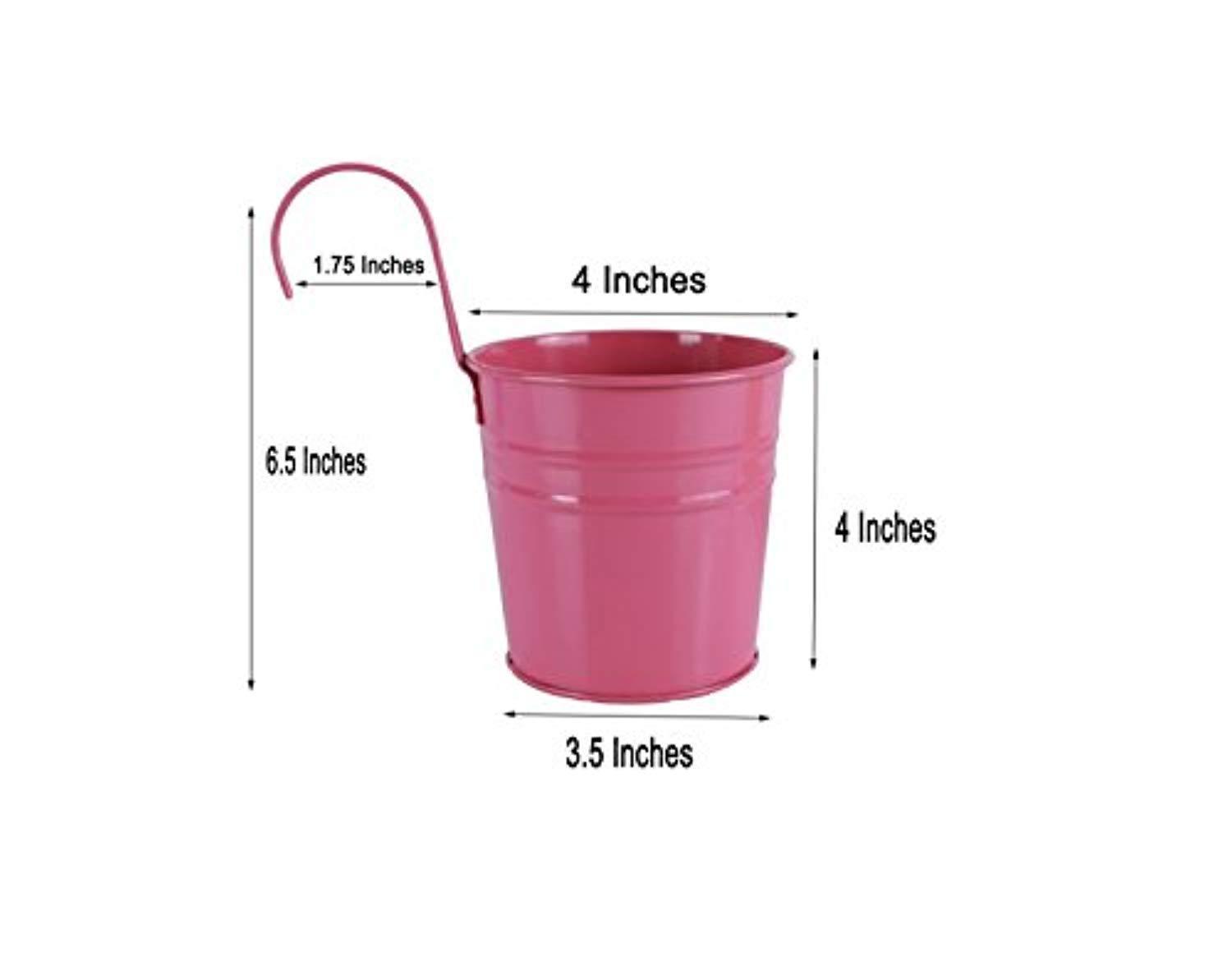 Truedays 4''-10 Pack Metal Iron Flower Pot Vase Wall Fence Hanging Balcony Garden Patio Planter Home Decor