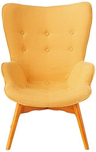 Christopher Knight Home Acantha Mid Century Modern Retro Contour Chair with Footstool, Muted Yellow