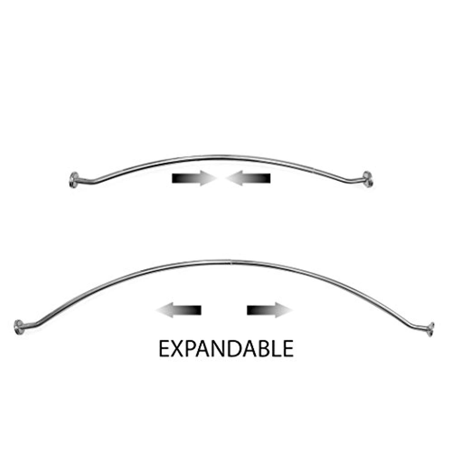 BINO Expandable Curved Shower Curtain Rod, Polished Chrome - 48" to 72"