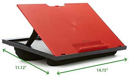 Mind Reader LTADJUST-BLK Adjustable Portable 8 Position Lap Top Desk with Built in Cushions, Black