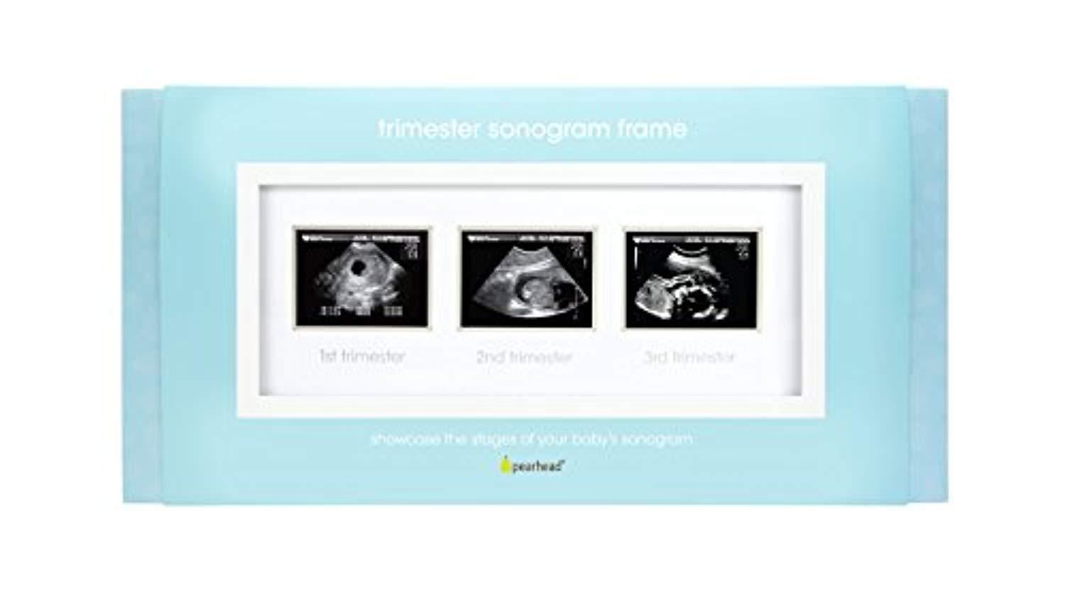 Pearhead Triple Sonogram Pregnancy Keepsake Frame, White