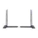 Black Bookend Supports, Metal Nonskid Heavy Duty Bookends (6Pair/12 Piece), Standard Size 5.7 x 5 x 6.7in, Great for Bookshelf Office School Library