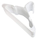 White Standard Plastic Hangers, Notched, Set of 24 Durable and Slim, Notched, Made in The USA