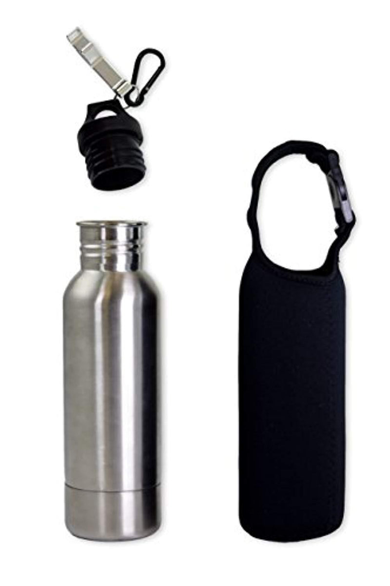 Stainless Steel Bottle - Best for Keeping Beverages Cold - Fits 12oz Bottles - Comes With Bottle Opener And Neoprene Carrying Case - Stainless Steel Bottle Insulator - Perfect Gift