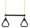 18" Trapeze Bar with Rings - Heavy Duty Steel with Plastic Coated Chains