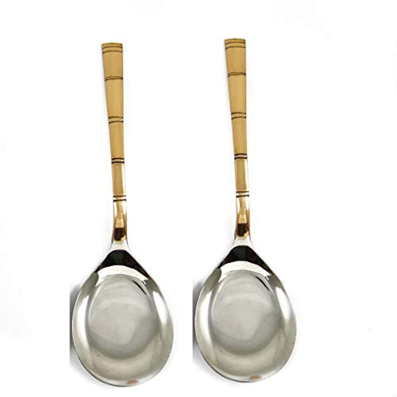 Indian Accent Pure Copper and Stainless Steel Serving Spoon 8" (Set of 2)