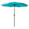 C-Hopetree 11' Patio Outdoor Market Umbrella with Crank Winder, Fiberglass Rib Tips, Push Button Tilt, Aqua Blue