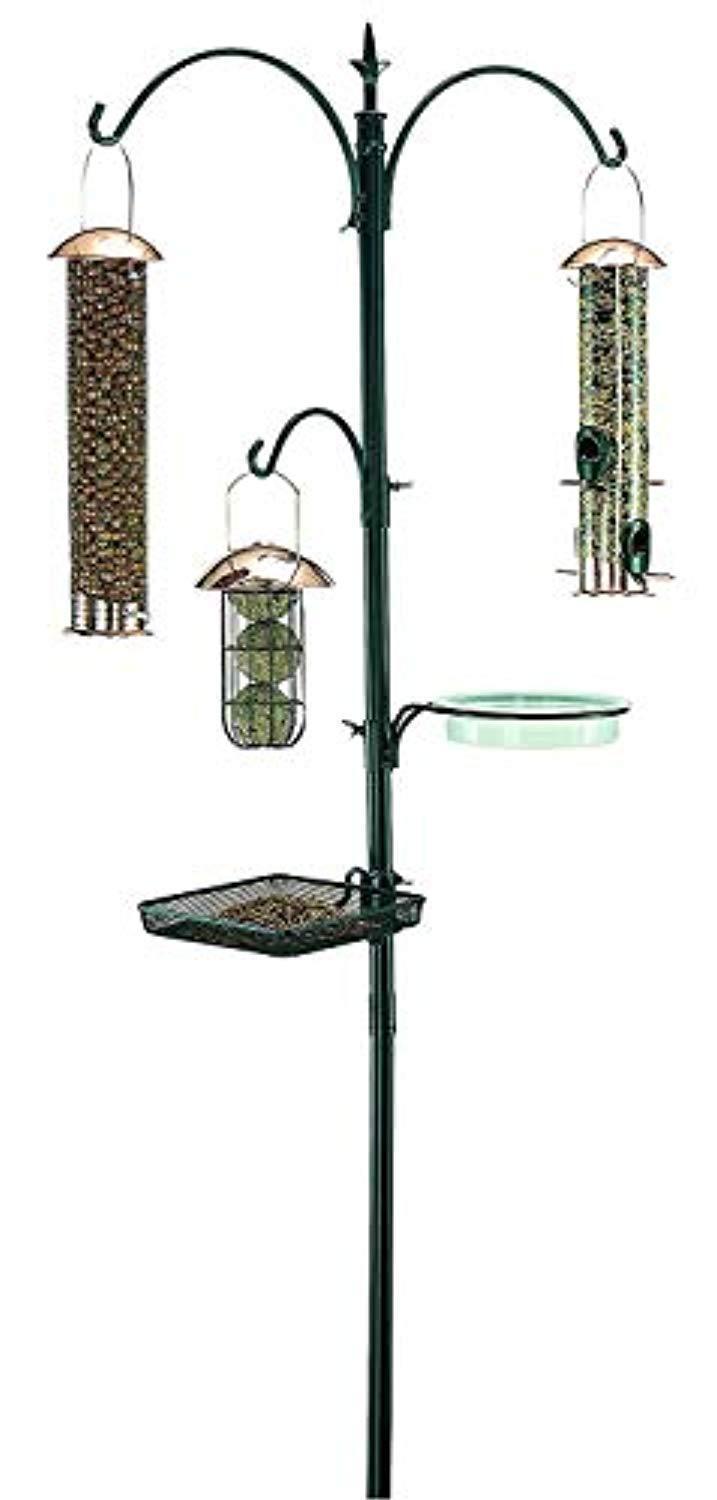 Sparrow Decor  UH-BS254 Premium Bird Feeding Station Kit, 22" Wide x 91" Tall , A Multi Feeder Hanging Kit and Bird Bath For Attracting Wild Birds