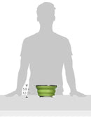 Best Large Collapsible Silicone Colander/Strainer with Stainless Steel Base by Chef Frog™