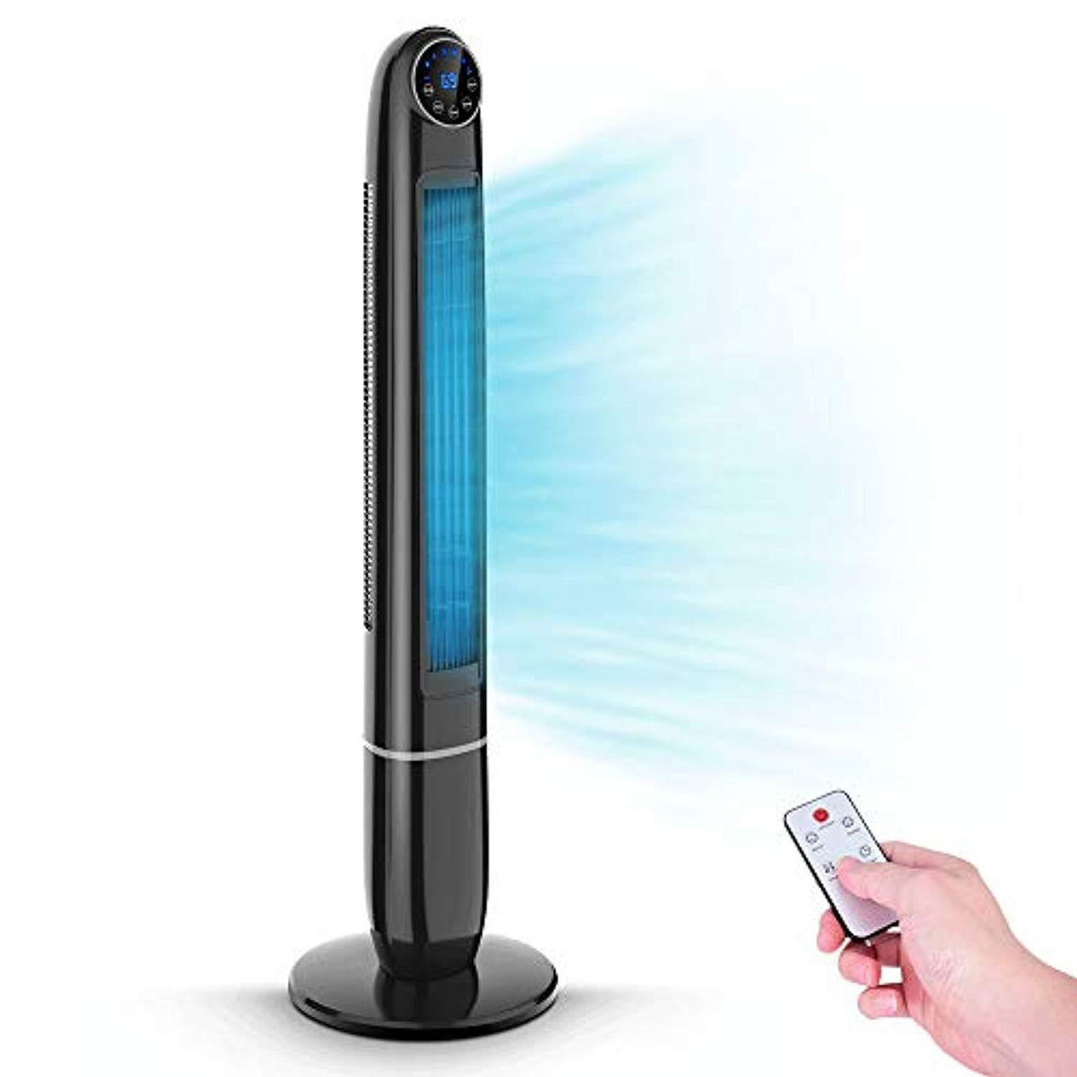 48'' Oscillating Tower Fan, Cooling Fan with Remote Control, Digital Timer, Quiet Tower Fan with 3 Modes & 3 Speeds, Bladeless Design, Oscillating Fan 12 Hours Automatic Shut-Off Timer