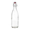 Seacoast Clear Glass Bottle with Swing Top Stopper, 33.75 Oz Round Pack of 4