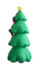 6 Foot Inflatable Christmas Santa Claus Climbing on Christmas Tree Chased by Dog Decoration