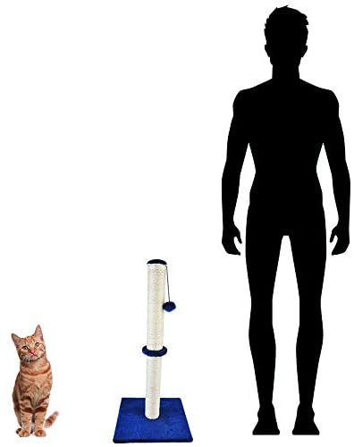 Allan Wendling (Patent) 29" Tall Cat Scratching Post, Claw Scratcher with Sisal Rope and Covered with Soft Smooth Plush, Vertical Scratch [Full Strectch], Modern Design 29 Inches Height