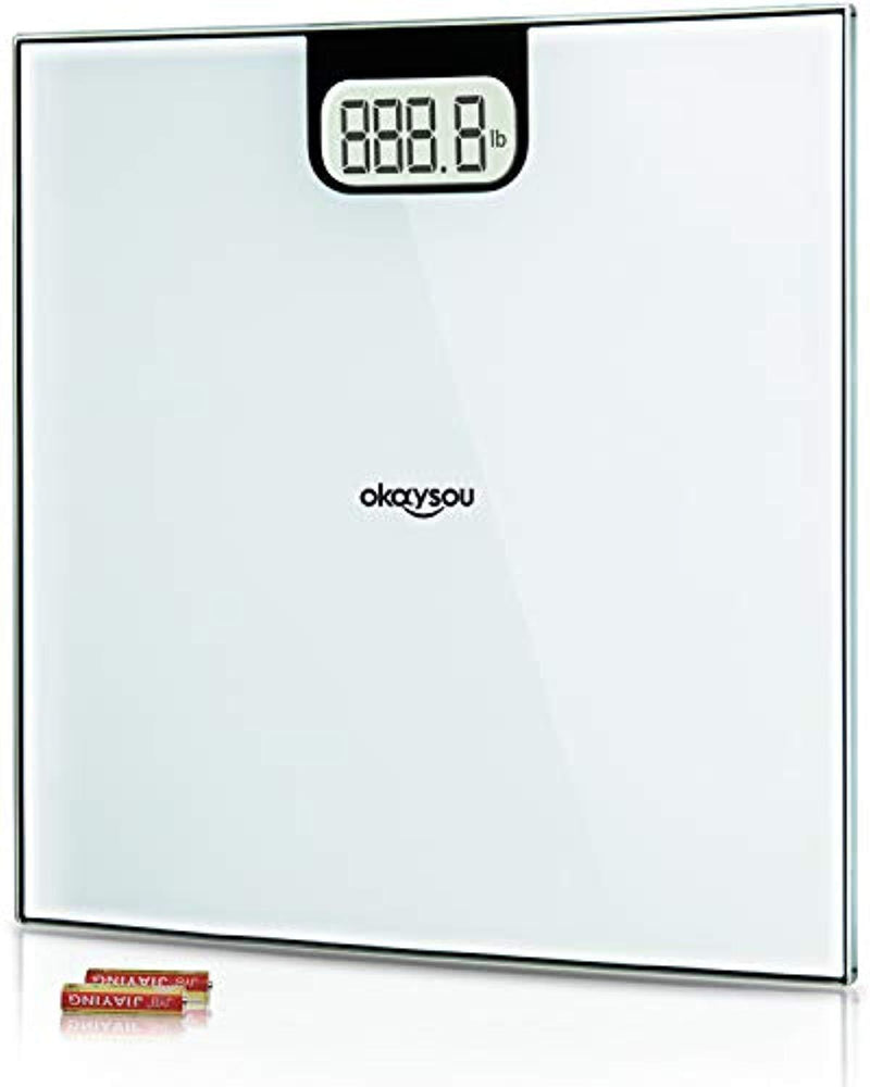 Okaysou All-New Bathroom Scale, Accurate Digital Body Weight Scale with Large 3.6" Backlit LCD Display, Step-On Technology, 400 Pound Capacity