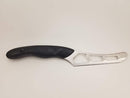 Model 1504 CUTCO Cheese Knife w/ 5.5" Micro-D® serrated edge blade & 5" black Soft Comfort-grip handle. Holes on blade’s surface helps cheese fall away during cutting.