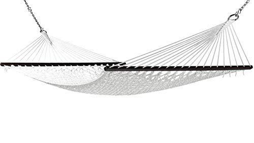 Caribbean Rope Hammock - 55 Inch - Soft-Spun Polyester (Natural Cream)